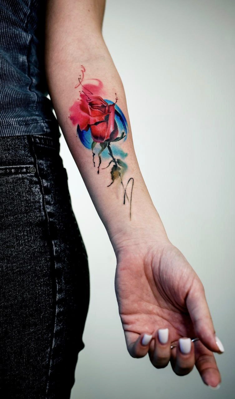 Цветная роза от мастера Дмитрия Алексея 