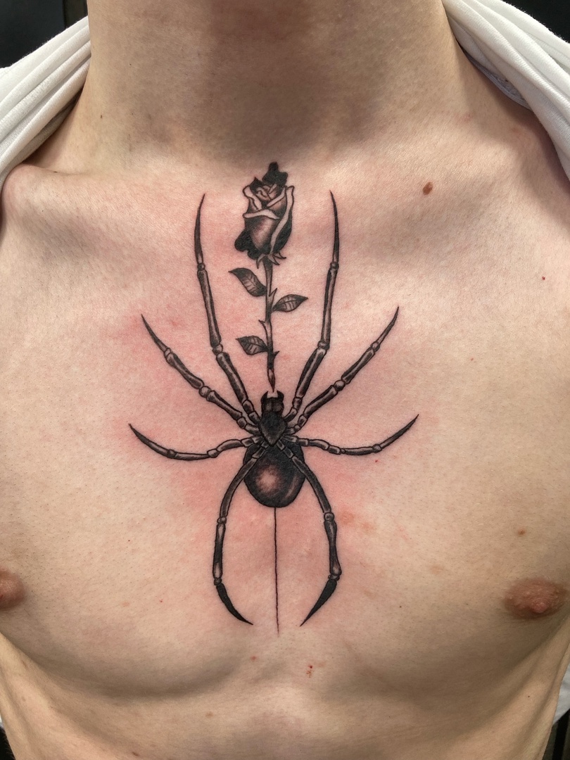 Паук с розой 