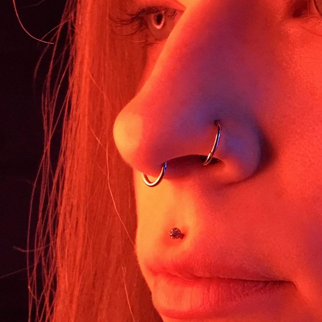 Пирсинг "медуза" "септум" и "крыло"