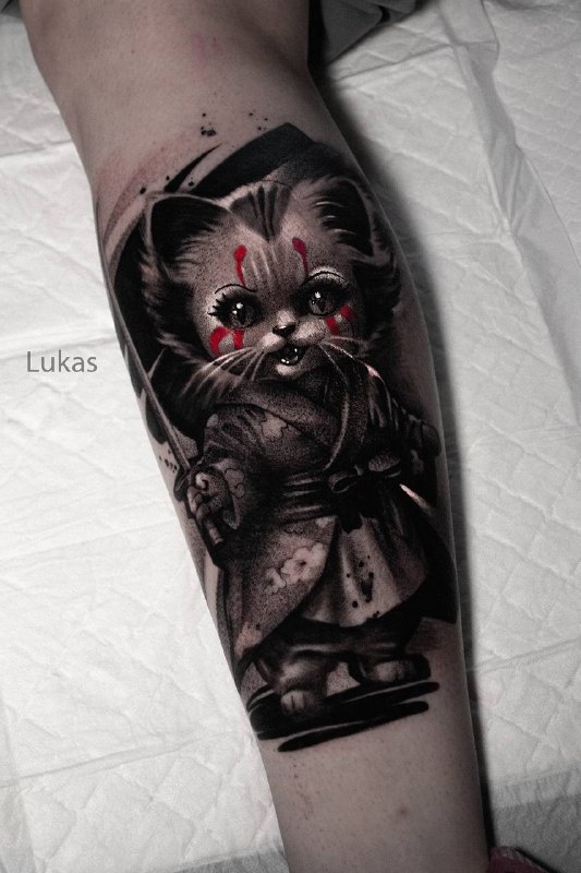 Кот самурай с лицом ОНО