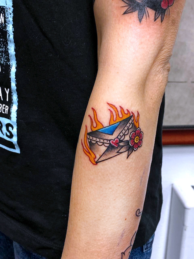 Олдскул тату письмо от Антона Душкова